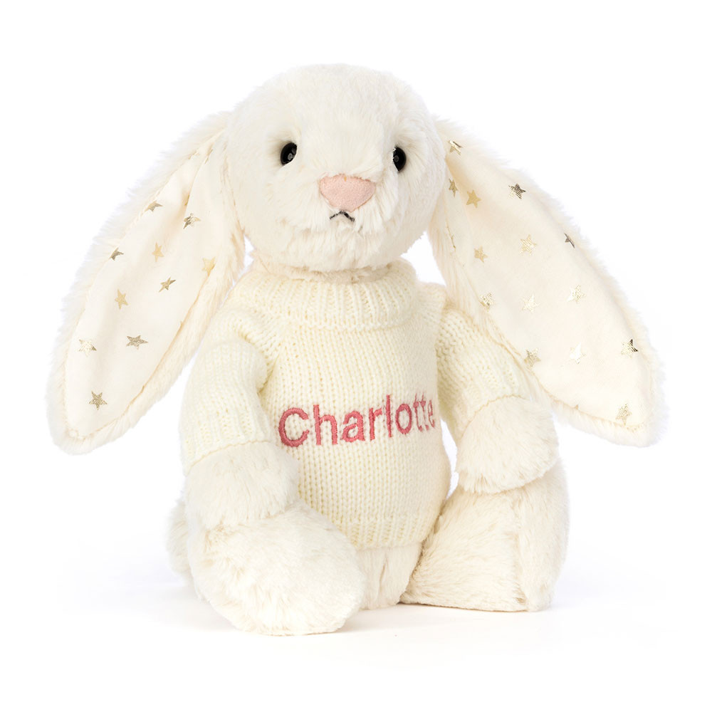 Bashful Twinkle Bunny with Personalized Cream Jumper