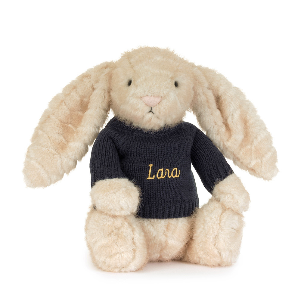 Franilla Luxe Bunny with Personalized Navy Jumper