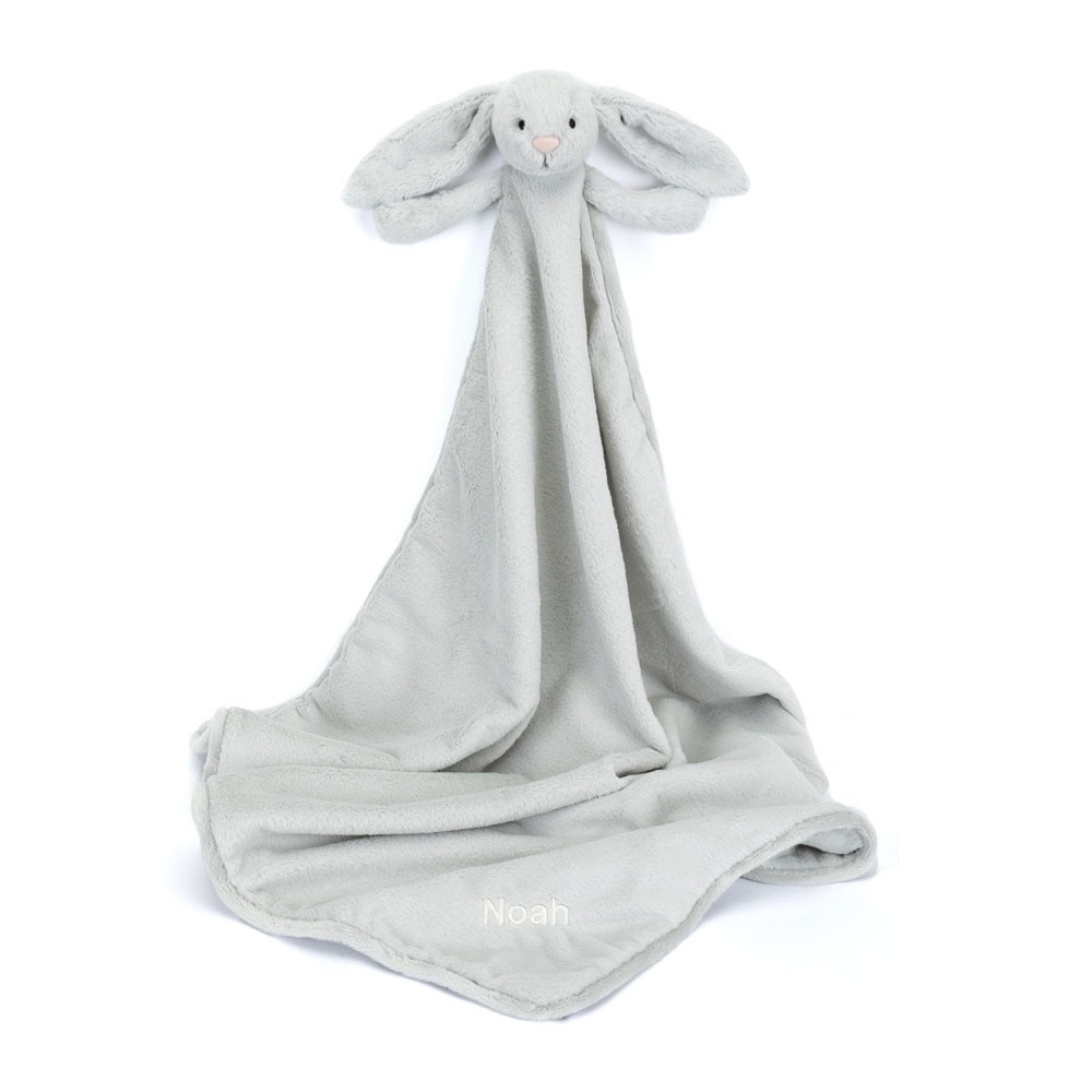 Personalized Bashful Silver Bunny Blankie